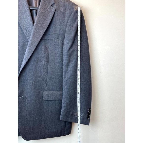 Vintage Chaps Mens 100% Wool Blazer Coat Jacket Single Breasted Charcoal Gray 44 - Picture 6 of 6